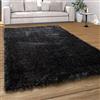 Paco Home Tappeto Salotto Moderno Soggiorno Pelo Lungo Monocolore Peloso Moderno, Dimensione:120x170 cm, Colore:Antracite