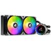 Sharkoon Dissipatore a Liquido Sharkoon S80 RGB - 2 ventole A-RGB da 120mm, socket Intel LGA 115X/1366/1200/1700/2011/20...