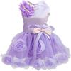 Izefia Cane Vestito di Lusso Cucciolo Gonna Vestiti per Cani Principessa Abiti da Sposa Abito da Sera Tutu Gonna Fiore Rosa Bowknot Vestito per Piccolo Cane
