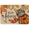 Artoid Mode Foglie d'Acero Grande Gatto Ciao Autunno Zerbino Caso Stagionale Casa Cucina Tappeto Per Interni Arredamento Esterno 40x60 cm
