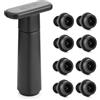 WOTOR Pompa sottovuoto salva-vino con 8 tappi, tappo e conservatore per vino, sigillatore riutilizzabile per bottiglie mantiene fresco, accessori regalo ideale (manico piatto)