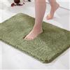 MIULEE 1 Pezzo Tappeto in Microfibra 4 CM Lungo Anti-scivolo Assorbimento dell'acqua Morbido Tappetino da Bagno per Porte d'ingresso Corridoio Doccia Soggiorno 40X60 CM Verde oliva