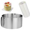 ZCYKJ Anello per torta regolabile da 15,2 a 30,5 cm, con collare per torte, in acciaio inox, rotondo, per mousse, torte, cottura di crumpet, uova, pasticceria, dessert
