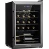 Klarstein Ultimo Uno - Cantinetta Vino, Cantina Vini Doppia Temperatura, Frigo Vino con Temperatura: 5-18 °C, Pannello di Controllo Touch, Spazio per 20 Bottiglie, Vol. 53 Litri, Nero