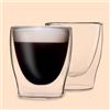 BAKAJI Coppia di Bicchieri Doppia Parete Isolante Cappuccino Bicchieri Caffe Acqua Vetro 200ml Tazze Tazze Trasparenti per Caffè Bicchieri Termici Doppio Vetro
