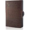 slimpuro ZNAP Porta carte di credito con scomparto per monete - Protezione RFID - Versione a 8 o 12 carte - Portafoglio sottile (Sughero Marrone Vino, 12 Carte)
