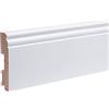 Leiste24 Unbekannt Battiscopa in Legno Massiccio, Profilo Berlino, Bianco RAL9010, Laccato, 100 mm