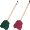 XIHIRCD 2pz Scacciamosche in Pelle, Scacciamosche Manuale Manico Lungo Legno con Corda Appesa Scacciamosche Pelle Resistente e Pratica Interni per Mosche Zanzare Api(Rosso, Verde Scuro)