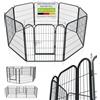 Juskys Recinto per cuccioli Plus 160x160x80 cm - Box per cuccioli 8 pezzi in metallo - Recinto con porta - Recinto per cuccioli per cani, conigli e piccoli animali