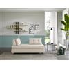 EVERGREENWEB MATERASSI & BEDS EVERGREENWEB - Divano Letto 2 Posti Trasformabile in Letto Singolo, Schienale Rimuovibile, Elegante Tessuto Antimacchia colore Crema, Seduta Sfoderabile con 2 Maxi Cuscini Trapuntati, Piedini Cromati