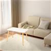 HUOLE Tavoli per soggiorno, balcone, ufficio, montaggio facile, tavolino da divano, stile metà secolo, 60 x 40 x 40 cm, bianco