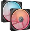 CORSAIR Ventola Corsair iCUE Link LX140-R PWM 140mm RGB Kit Da 2 Nero