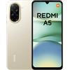 Xiaomi Redmi A5 Smartphone, 4+128GB, Oro, dual camera con AI da 32MP, ampia batteria da 5200mAh (typ), potente processore octa-core, display immersivo da 6,88 a 120Hz (caricatore non incluso)