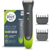 Veet Men Intimate Trimmer TOTAL PRO, Rasoio elettrico uomo corpo e parti intime, 1 testina per zona intima e corpo e 2 pettini guida, Rifinitura precisa, Cordless