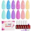 Ozzeal Smalto per unghie gel color lavanda blu pastello, Hema Free 6 colori verde menta giallo Macaron Pasqua primavera estate soak off U V Light Gel Polish Kit per salone e nail art fai da te a casa