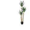 Zstar Agave artificiale da 160 cm, grande pianta artificiale con 3 tronchi, grande pianta artificiale in vaso con foglie realistiche e corteccia, decorazione per soggiorno, ufficio, balcone