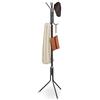 Relaxdays Appendiabiti in Ferro per Giacche, 8 Ganci, HLP: 169 x 40 x 48 cm, Guardaroba Appendi Abiti Ingresso, Nero