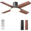 Dreo ventilatore a soffitto silenzioso con luce LED, 112 cm, reversibile, 5CCT, 6 velocità, facile da installare, timer, montaggio a superficie, controllo remoto