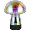 RL LIVE YOUR LIGHT Reality Leuchten Dooley R54981153 - Lampada da tavolo a LED, in metallo nero opaco, vetro trasparente iridescente, con LED da 1,5 Watt, 4 ingressi touch