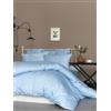 Nuit Des Rêves Lussuoso lenzuolo con angoli in raso per letto matrimoniale, 100% cotone, 130 x 190 + 30 cm, 210 fili, lavabile in lavatrice a 30 °C, elegante colore blu per il massimo comfort