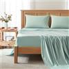 Comfort Spaces Queen - Set di lenzuola rinfrescanti Coolmax, morbide, resistenti al lavaggio, per chi dorme calde, con tasca profonda elastica per materassi fino a 40,6 cm, colore: acqua queen size, 4
