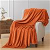 Vessia Coperta in pile di flanella (127 x 188 cm, arancione), leggera, calda, morbida, in microfibra, per tutte le stagioni