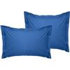 Nuit Des Rêves Set di 2 federe Oxford di alta qualità, 80 x 80 + 5 cm, 100% cotone Ranforce, 155 fili, chiusura a busta, lavabile in lavatrice a 30 °C, blu elegante