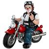 Gildeclowns GILDE Clown Heavy Biker in resina - regalo per uomo figura decorativa e pezzo da collezione - Multicolore, motivo moto, altezza 12 cm, larghezza 14 cm, profondità 7 cm