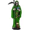 DRW Statuina Santa Morte Resina dipinta a mano 15 cm (Verde)