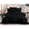 Nuit Des Rêves Set copripiumino singolo XL Premium nero 155 x 200 cm e federa 80 x 80 cm, 80% cotone, 20% poliestere, 229 fili, lavabile in lavatrice a 30 °C