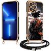 PBNDJVG Cover Custodia con Cordino Regolabile Case con Collana Tracolla per Apple iPhone 13 6.1'', Anime Manga Dragon Ball Z Super DBZ Goku Con Modello TPU Antiurto Donna Cartone animato Case, 03