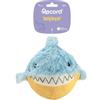 Record - Gioco per Cani Bubble in Peluche Senza Imbottitura con Palla in Gomma - Palla per Cani con Rimbalzo Imprevedibile, Squeaker ed Effetto Crunchy per Gioco Attivo e Sicuro | Squalo, 17,7 cm