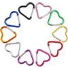 Jecdfs Set di 10 Moschettoni a Forma di Cuore in Lega di Alluminio, Portachiavi Colorati e Resistenti per Campeggio, Viaggi e Uso Quotidiano, per Attività all'Aperto e Organizzazione Domestica
