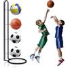 YapitHome Porta Palloni a 4 Livelli Porta Palloni da Muro in Metallo Scaffale Stoccaggio Attrezzature Sportive per Calcio Pallacanestro Pallavolo Rugby
