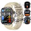 LAITIN Smartwatch Uomo Bluetooth Militari robusto outdoor 1,96 HD Fitness Tracker Impermeabile con Cardiofrequenzimetro, SpO2, 120+ Modalità Sport, Chiamate, Notifiche, Compatibile Android iOS (Bianco)