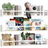 BAKAJI Set 3 Mensole da Parete in Legno, Scaffali a Muro Multiuso e Barra di Protezione Oggetti, Scaffalatura per Camera da Letto, Soggiorno, Cucina, Bagno, Libreria Salvaspazio 3 x 60 cm (Bianco)