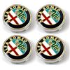 YAHUI 4 Pezzi Coprimozzi per Alfa Romeo Mito 147 156 159 166, Auto Copricerchio Auto di Marca Logo Ruota Badge Impermeabili Antipolvere Decorazione Design,50MM