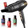 Lumineo Innovativo asciugacapelli professionale 5 in 1 con 2 milioni di ioni e diffusore di siero per capelli, motore AC 2400 W + concentratore + asciugacapelli, asciugacapelli con pulsante freddo + 3