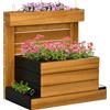 Outsunny Ortovaso rialzato con 4 cassette per la piantumazione, sistema di auto-irrigazione, fodera in tessuto non tessuto, resistente alle intemperie, 79,5 x 49,5 x 80 cm