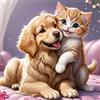 Lxmsja 5D Diamond Painting Adulti, Diamond Painting Cane Gatto Kit Completo, Animale Diamantini Crystal Art, Strass Ricamo a Punto Croce, Hobby Creativi Adulti Decorazioni da Parete e Casa 30x30cm