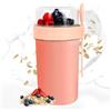 Aurasky Porta Yogurt Contenitori, Tazza di Muesli 2 in 1 to-Go, Tazza per Yogurt, Meal Prep Contenitori con Cucchiaio e Scatola per Immersione per Yogurt, Cereali, insalate, 230ml+760ml Rosa