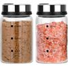Qurxuanwe 2Pcs 150ml Barattoli Spezie con Coperchi Rotanti e 4 Tipi Fori Contenitori Versare Spezie Regolabili, Portaspezie Sali Vetro Borosilicato, Saliera e Pepiera per Sale, Erbe Cucina ,Grigliate All'aperto