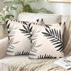 ETOLISHOP Federe per Cuscini Poliestere Foglie Decor Federe Cuscini Divano Decorazione per La Casa per Cortile Esterno Giardino Patio Letto Soggiorno Auto Giungla Decorazione Rustica Set di 2