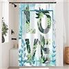 Uiiooazy Tenda Doccia Antimuffa, Tenda da Doccia Piccola 90x180cm Foglie Blu Eucalipto Fiori Verde Salvia Tende da Bagno Tessuto Lavabile Impermeabile Poliestere Tende per Vasca da Bagno con 6 Anelli