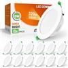 ALUSSO Faretti LED da Incasso per Cartongesso, Ultrasottili 5W IP44 3000K Bianco Caldo Faretti LED Soffitto, AC220-240V, Diametro Foro Ø75-85mm, Rotondo Bianco, Set di 12