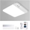 Leselux Plafoniera Sensore di Movimento con Telecomando, Ricaricabile Lampada da Soffitto Senza Fili, 3 Temperature di Colore Dimmerabile Lampadario da Soffitto per Corridoio Balcone Garage, Ø20CM