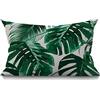 BGBDEIA Federa per cuscino con foglie di palma tropicale, in cotone e lino, decorativa, rettangolare, per divano e letto, 30 x 50 cm, 30 x 50 cm
