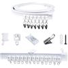 FOGAWA 3m Binario per Tende da Soffitto con 24 Clips in Ferro,Flessibile,Curvo, Binario a Soffitto PVC, Sistemi di Scorrevole Binario Tende da Doccia, Divisori per Ambienti, per Camper e Barche,Bianco