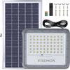 FREMON 200W Faro LED Esterno con Pannello Solare, 2100LM Faretti Solari Esterno con Telecomando, Funzione di Temporizzazione Luce Solare LED Esterno con 5M Estensore per Giardino e Cortile