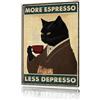 KHDULQ 20 X 30 CM Targhetta in Metallo Affiche Vintage Gatto Nero,Affiche Decoration Murale Vintage Plaque Decorative Plaque Metal Plaque Decorative Mural Decoration Murale Coffee Bar (A)